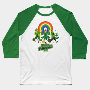 Leprechaun Griddy Dance St Patricks Day 2023 Boys Girls Men Baseball T-Shirt